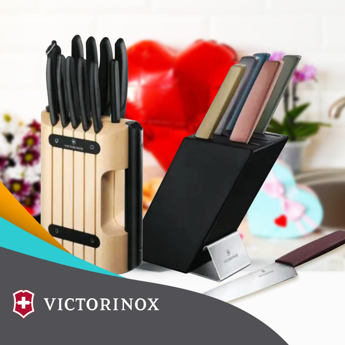 Victorinox Swiss Modern 6-piece knife set black, 6.7186.63