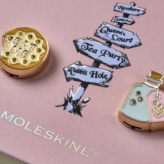 Moleskine Alice in Wonderland Eat Me and Drink Me Pins Bundle
