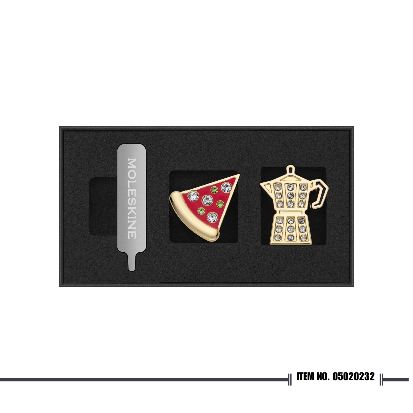 Moleskine Personalization Pins Set of Two: Pizza & Moka, Italy