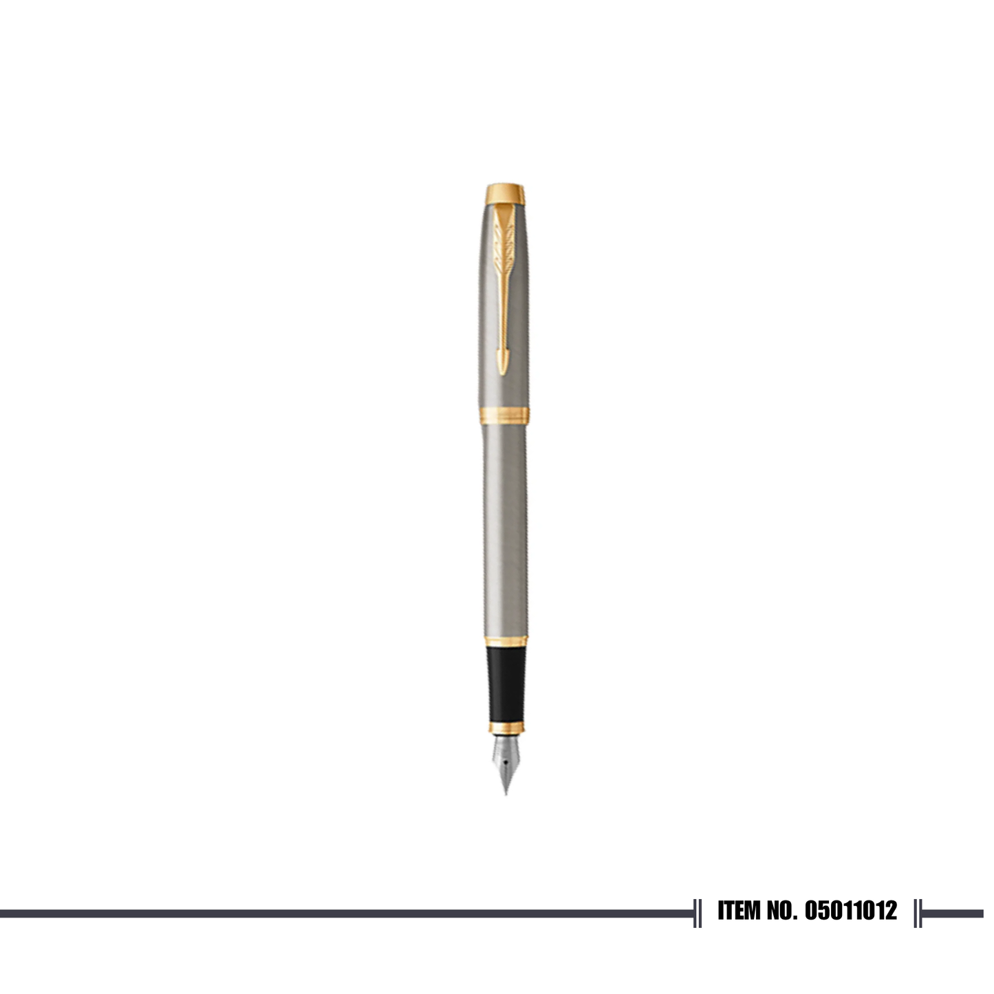 Parker IM Brushed Metal Gold Trim Fountain Pen Medium