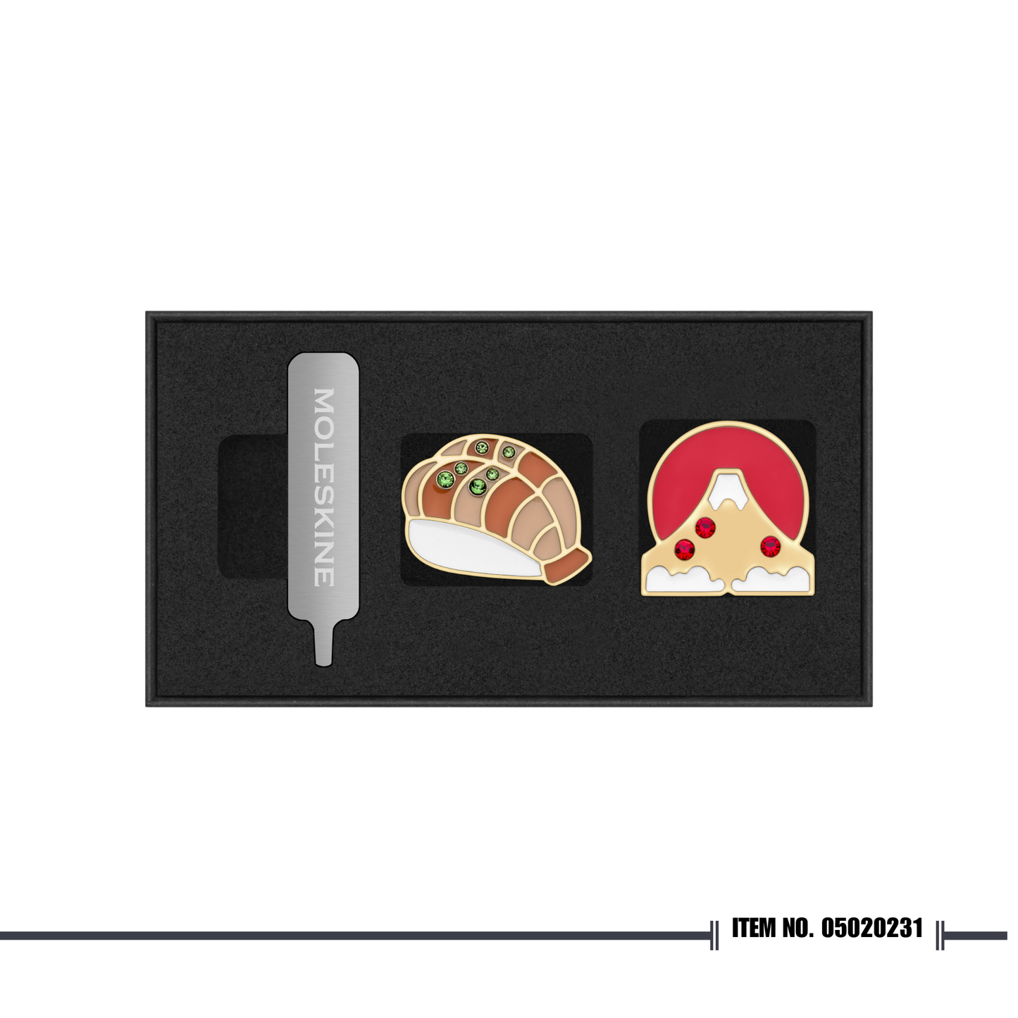 Moleskine Personalization Pins Set of Two: Nigiri & Mount Fuji, Japan