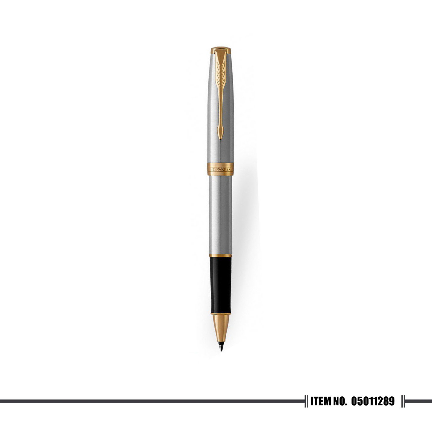 Parker Sonnet 18 Stainless Steel Gold Trim Rollerball Pen