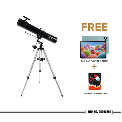 21045 Celestron Powerseeker 114EQ [with FREE Black Shark Pad SE + Rockets Deck]