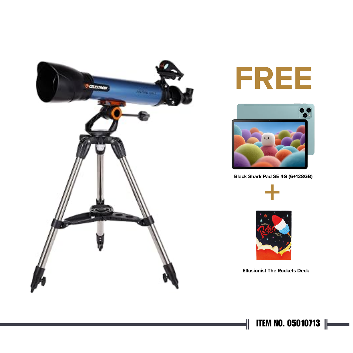22403 Celestron Telescope Inspire 100AZ [with FREE Black Shark Pad SE + Rockets Deck]