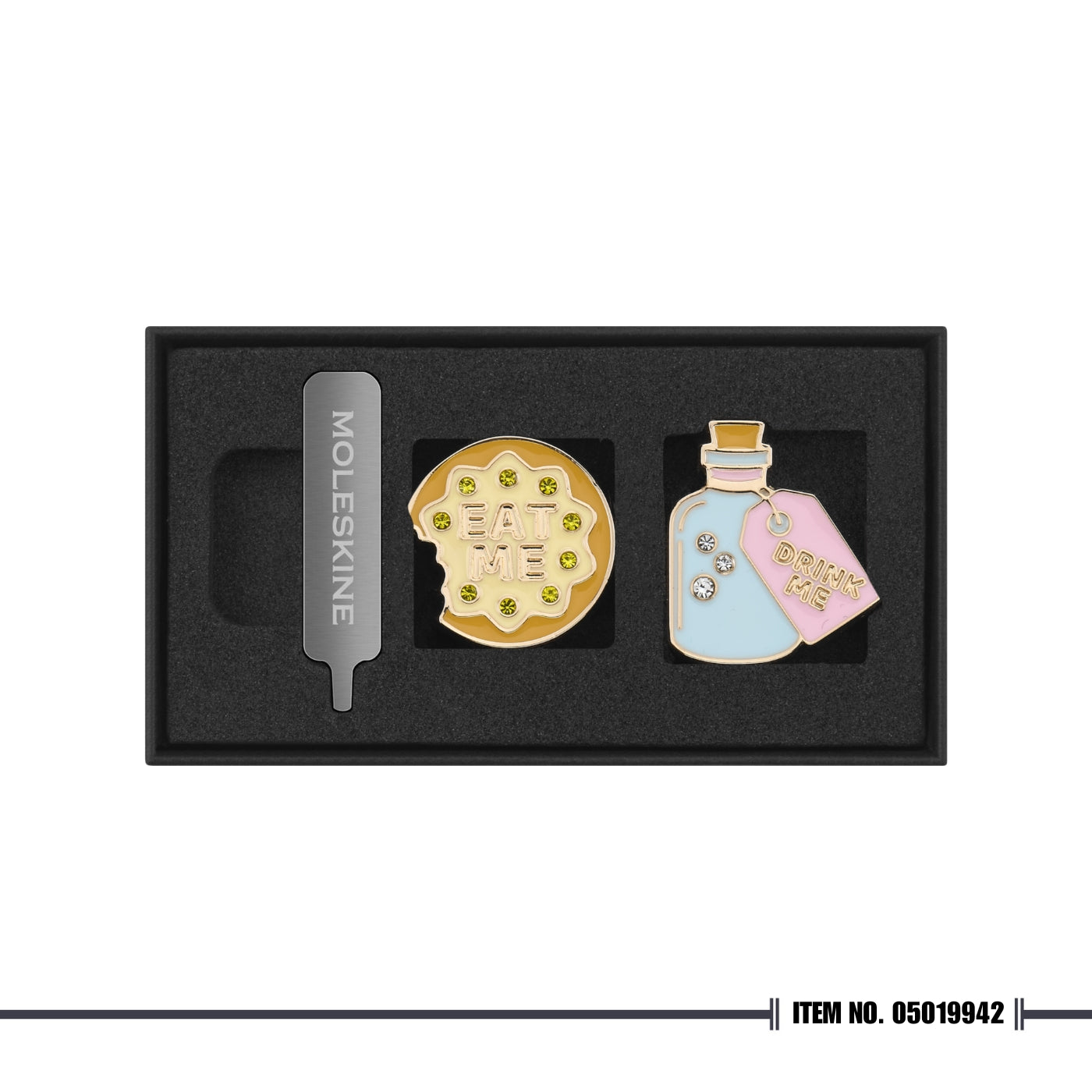 Moleskine Alice in Wonderland Eat Me and Drink Me Pins Bundle