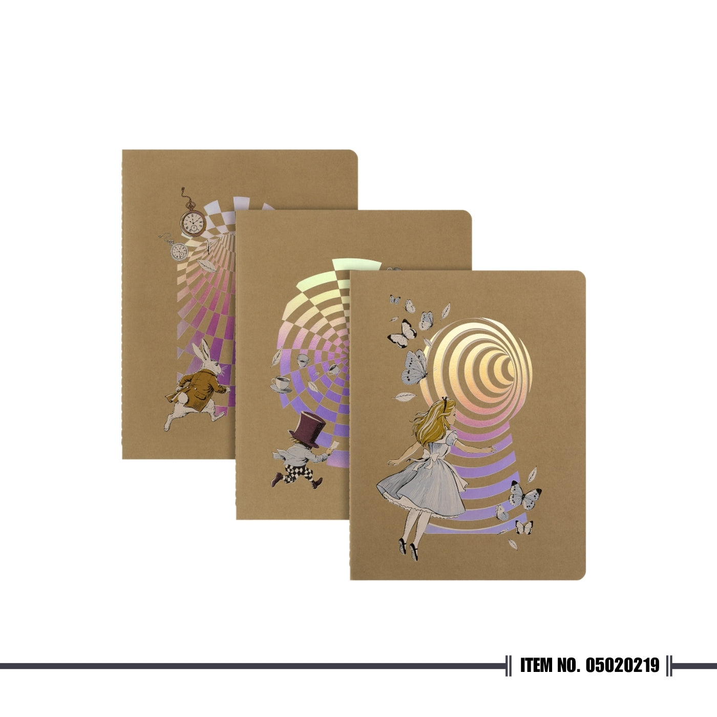 Moleskine Alice's Adventures in Wonderland Cahier Journals Set of 3, XL, Ruled