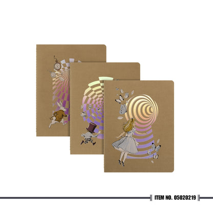 Moleskine Alice's Adventures in Wonderland Cahier Journals Set of 3, XL, Ruled