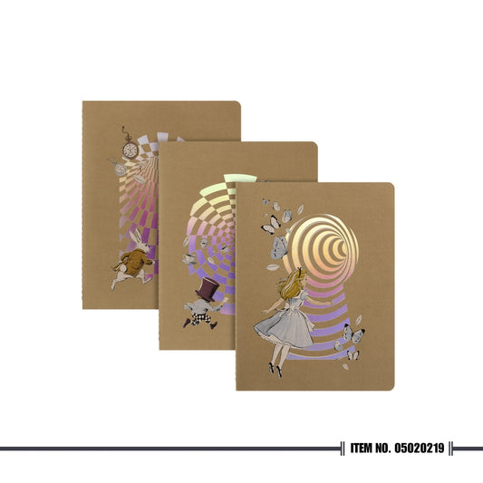 Moleskine Alice's Adventures in Wonderland Cahier Journals Set of 3, XL, Ruled