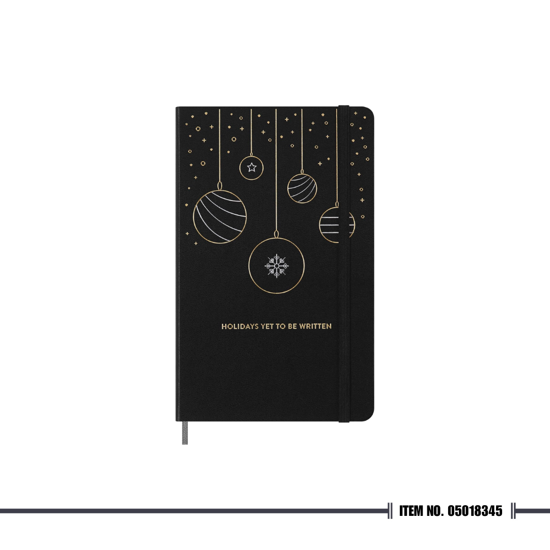 Moleskine Hard Cover Holiday Notebook, Black