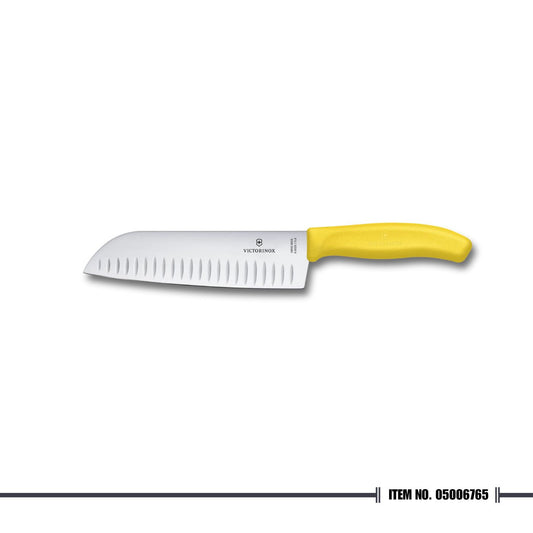 6.8526.17L8B Santoku Knife Fluted Edge Fibrox Yellow 17cm Blister