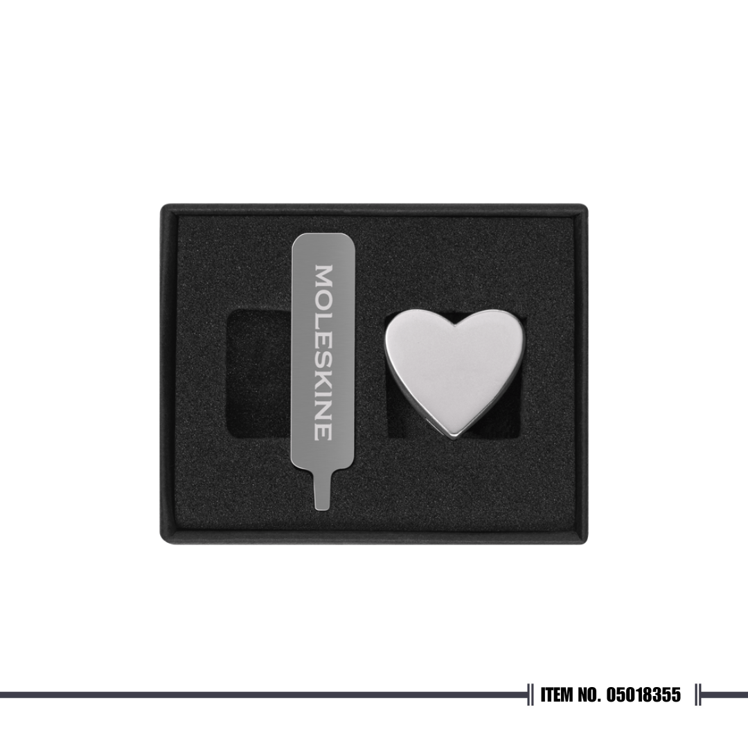 Moleskine Heart Pin - Silver