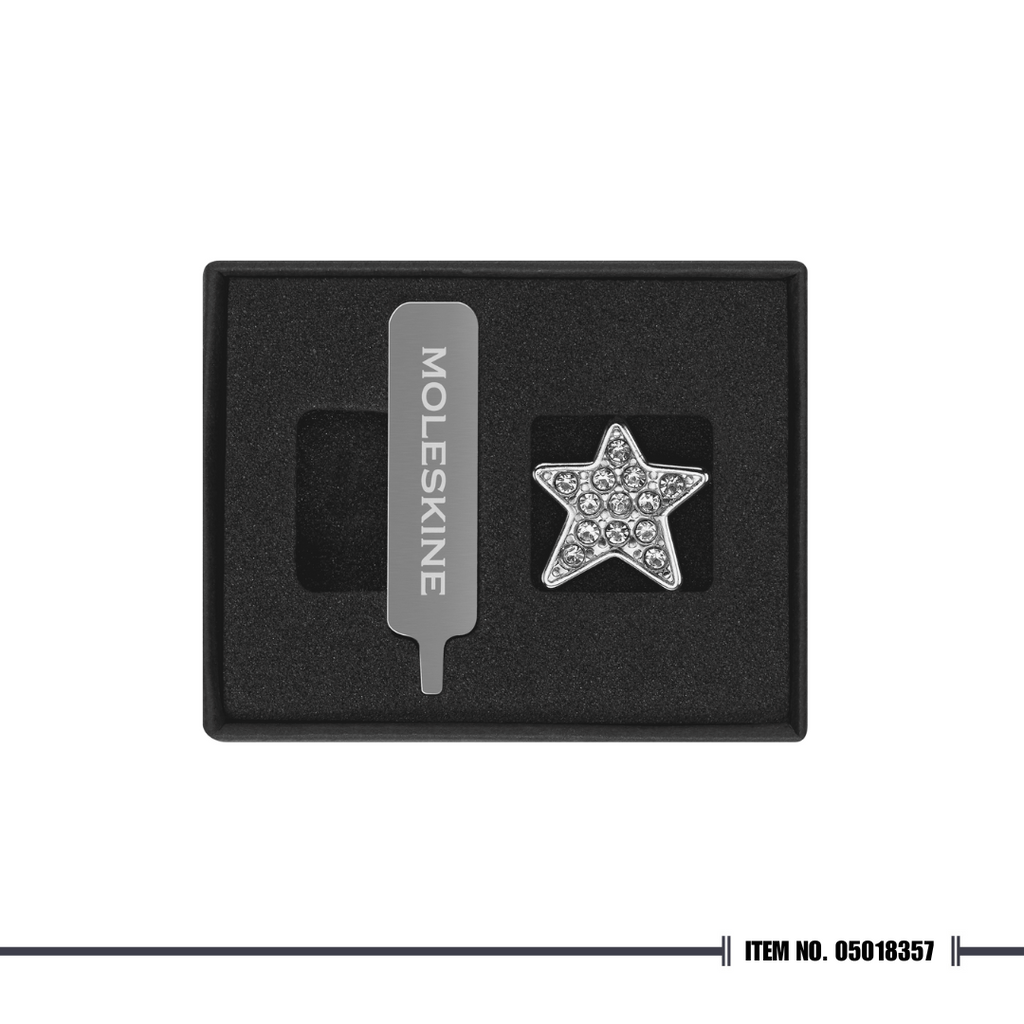 Moleskine® Holiday Pins Star Crystal Silver