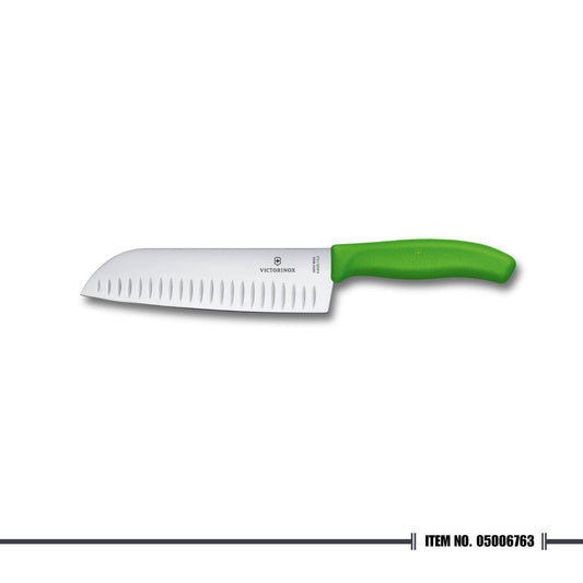 6.8526.17L4B Santoku Knife Fluted Edge Fibrox Green 17cm Blister