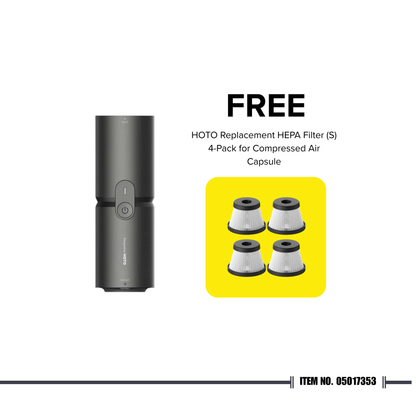 HOTO Compressed Air Capsule with FREE Replacement HEPA Filter (4-Pack) ⭐