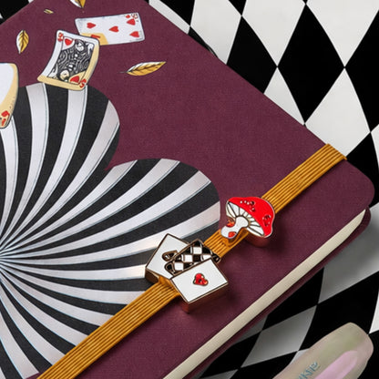Moleskine Personalization Pins - Alice's Adventures in Wonderland Set of 2, Mushroom & Cards