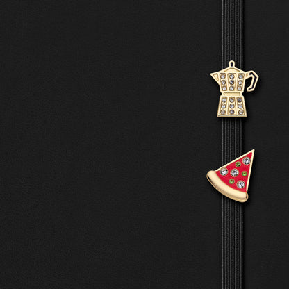 Moleskine Personalization Pins Set of Two: Pizza & Moka, Italy