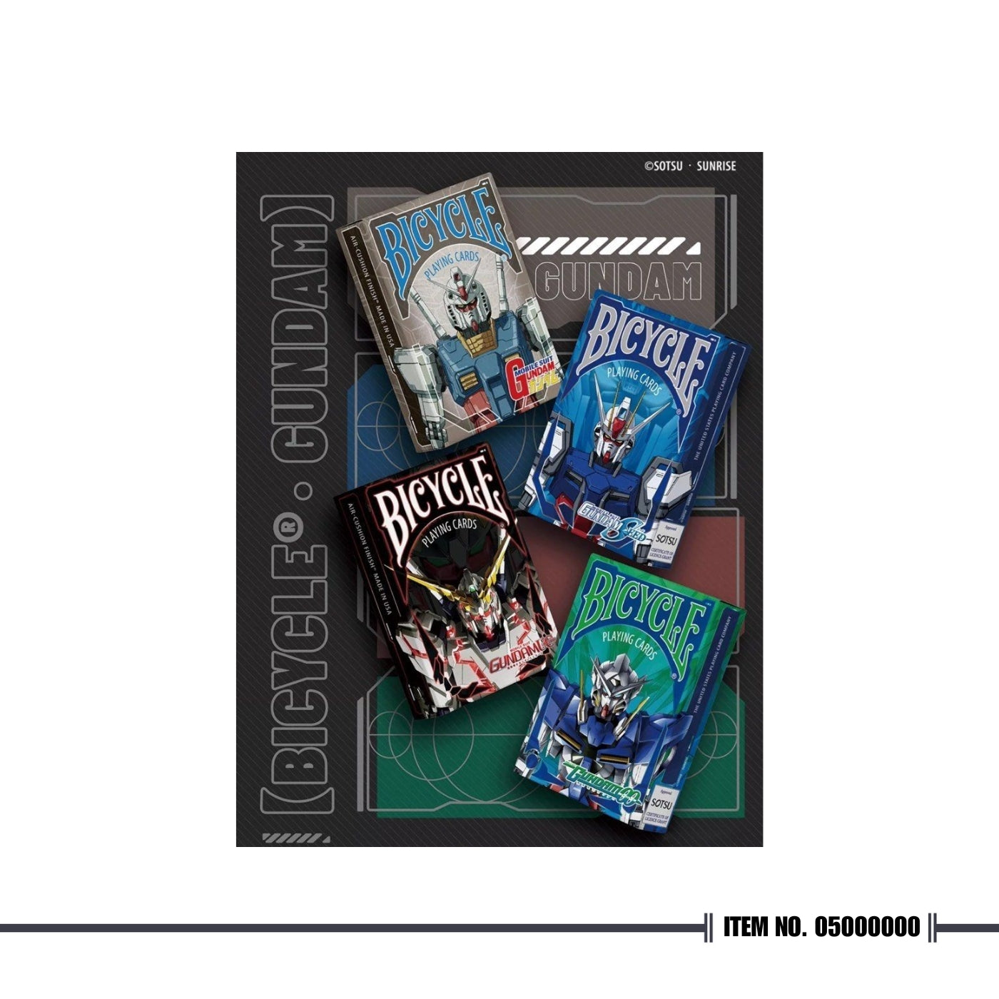 Bicycle® Gundam Playing Cards Complete Set + FREE Ellusionist Ignite Playing Cards