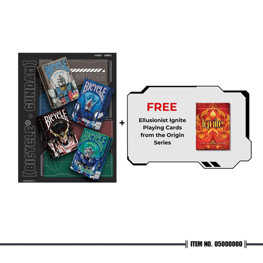 Bicycle Mobile Suit Gundam Collector’s Set Playing Cards + FREE Ellusionist Ignite Playing Cards