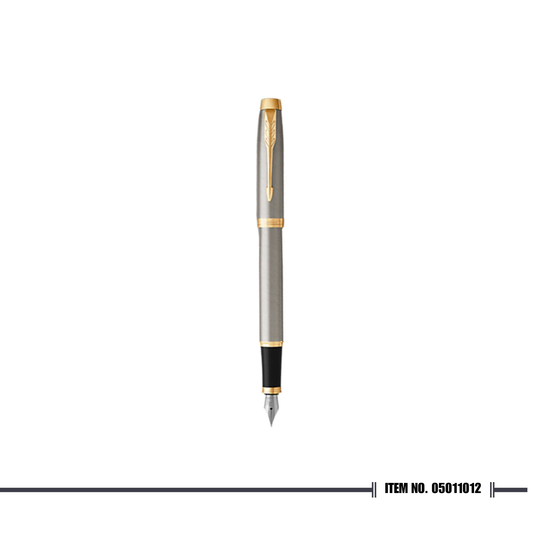 Parker IM Brushed Metal Gold Trim Fountain Pen Medium