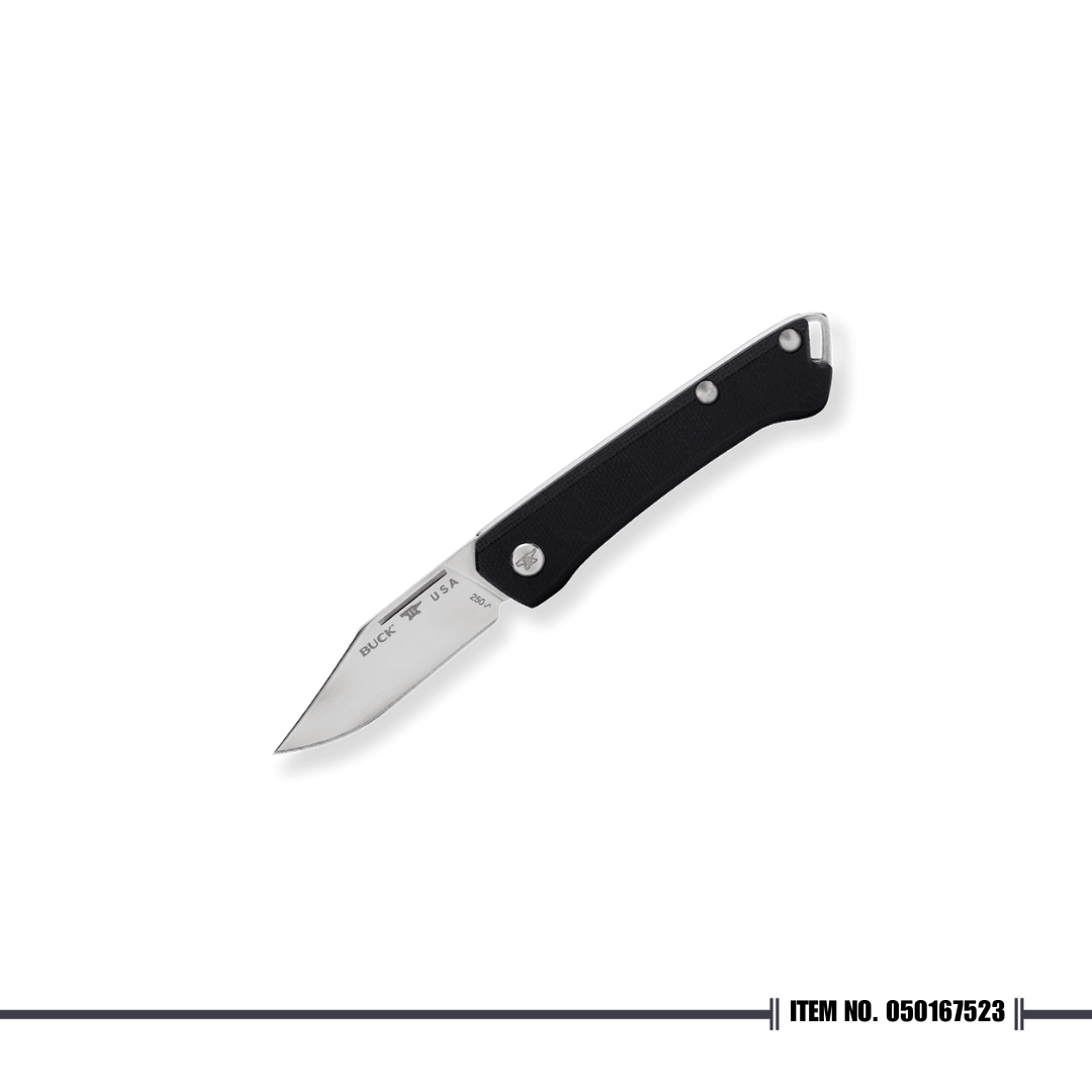 [⚡ FLASH SALE ⚡] Buck 250 Saunter, Drop Point, Black Micarta (0250BKS-B)
