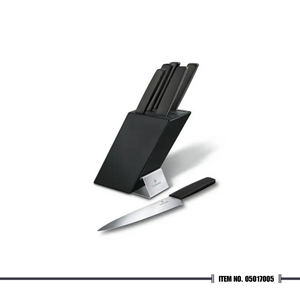 6.7186.63 Swiss Modern, cutlery block, beechwood black, 6pcs, black