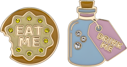 Moleskine Alice in Wonderland Eat Me and Drink Me Pins Bundle