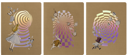 Moleskine Alice's Adventures in Wonderland Cahier Journals Set of 3, XL, Ruled