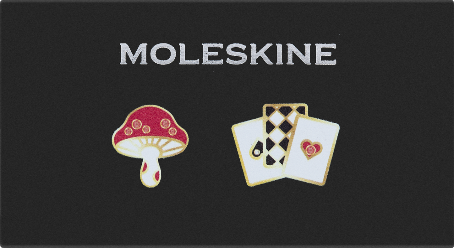 Moleskine Personalization Pins - Alice's Adventures in Wonderland Set of 2, Mushroom & Cards