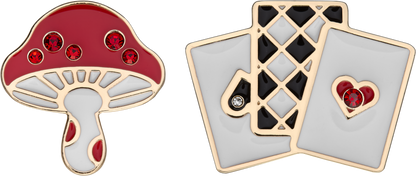 Moleskine Personalization Pins - Alice's Adventures in Wonderland Set of 2, Mushroom & Cards