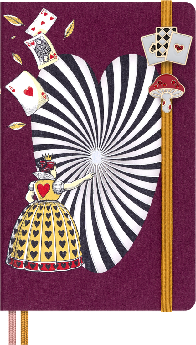 Moleskine Personalization Pins - Alice's Adventures in Wonderland Set of 2, Mushroom & Cards
