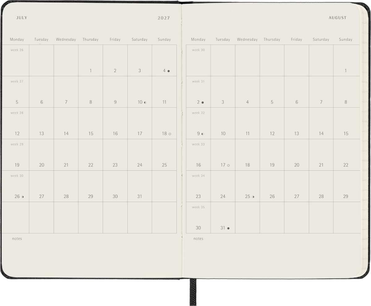 Moleskine Classic Diary 2027 – Daily, 12 Months, Soft Cover