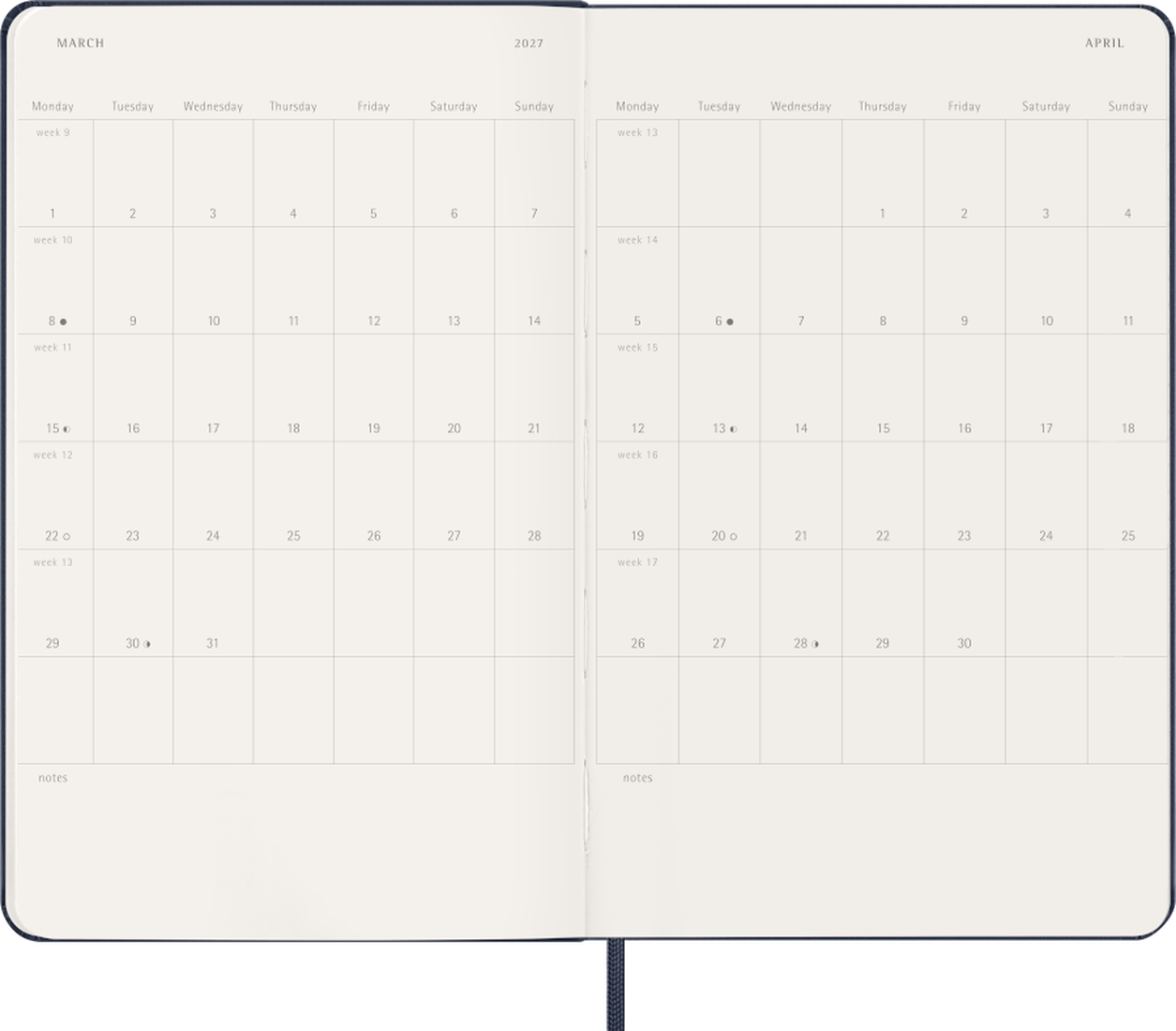 Moleskine Classic Diary 2027 - Weekly, 12 Months, Soft Cover