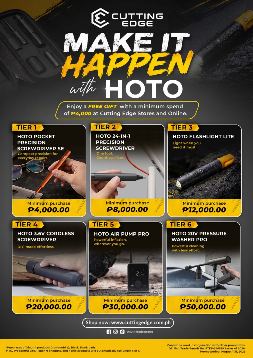 Make It Happen with HOTO (Tiered Promo) 🛠️