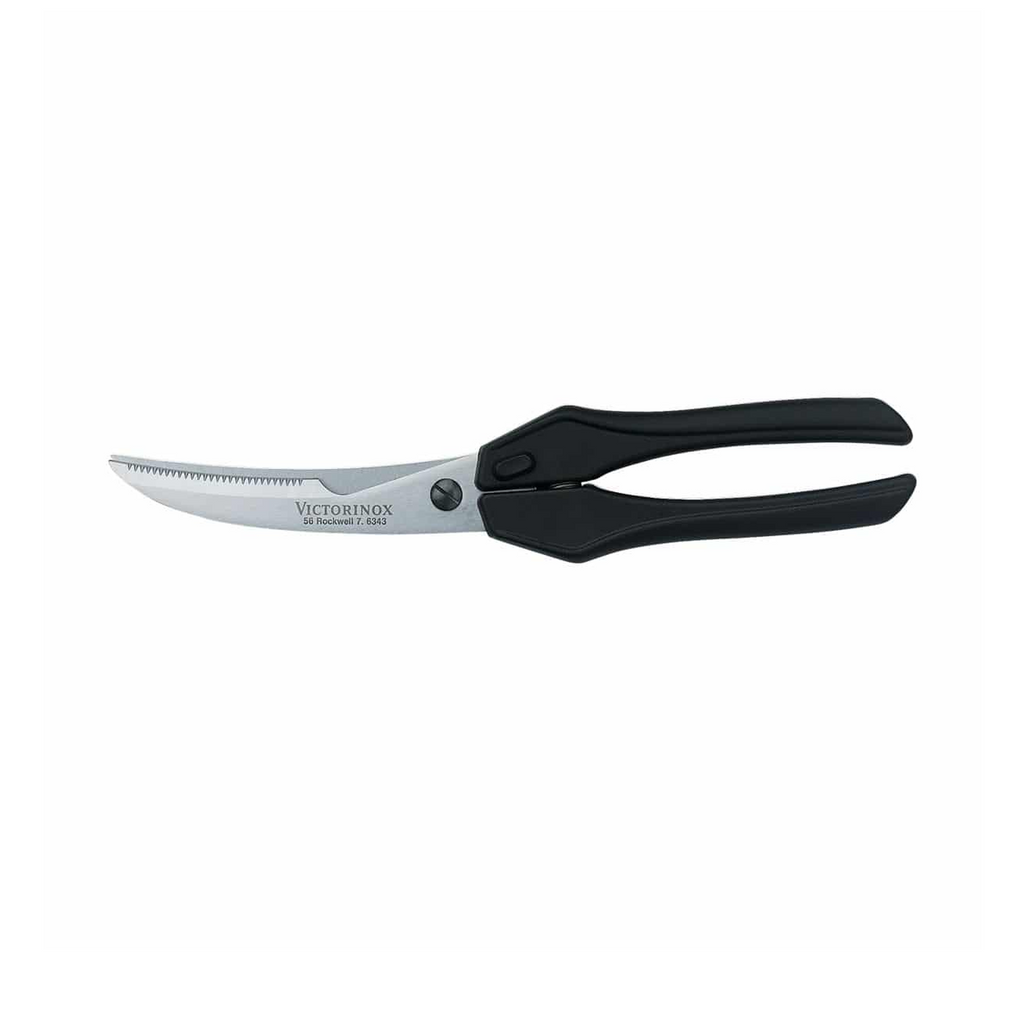 7.6343 Poultry Shears Stainless Black Nylon Handle - Cutting Edge Online Store