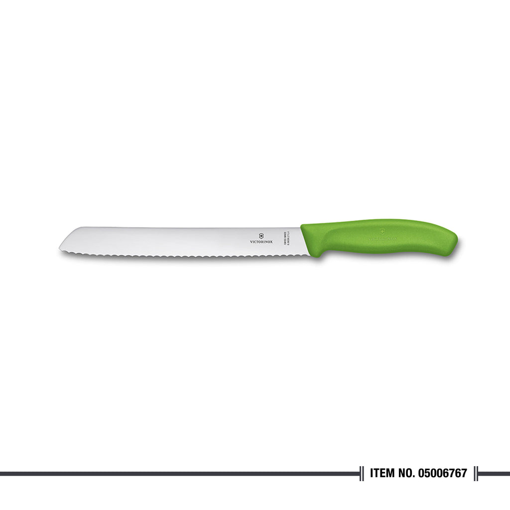 6.8636.21L4B Bread Knife Wavy Edge Fibrox Green 21cm Blister