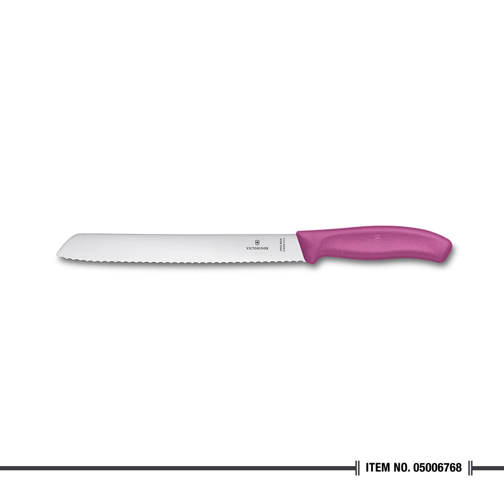 6.8636.21L5B Bread Knife Wavy Edge Fibrox Pink 21cm Blister