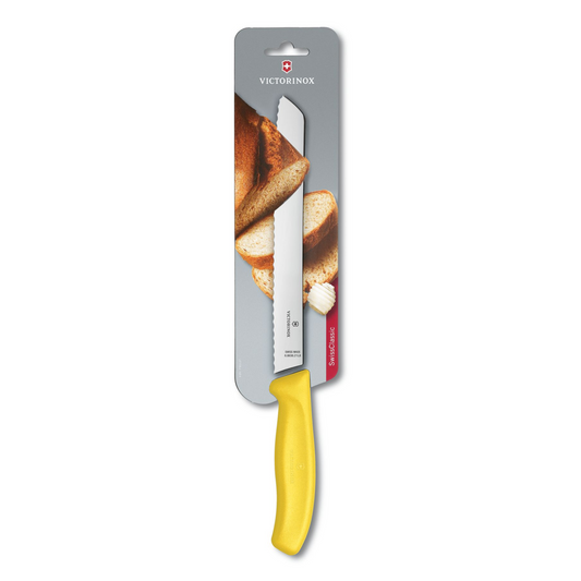 6.8636.21L8B Bread Knife Wavy Edge Fibrox Yellow 21cm Blister - Cutting Edge Online Store