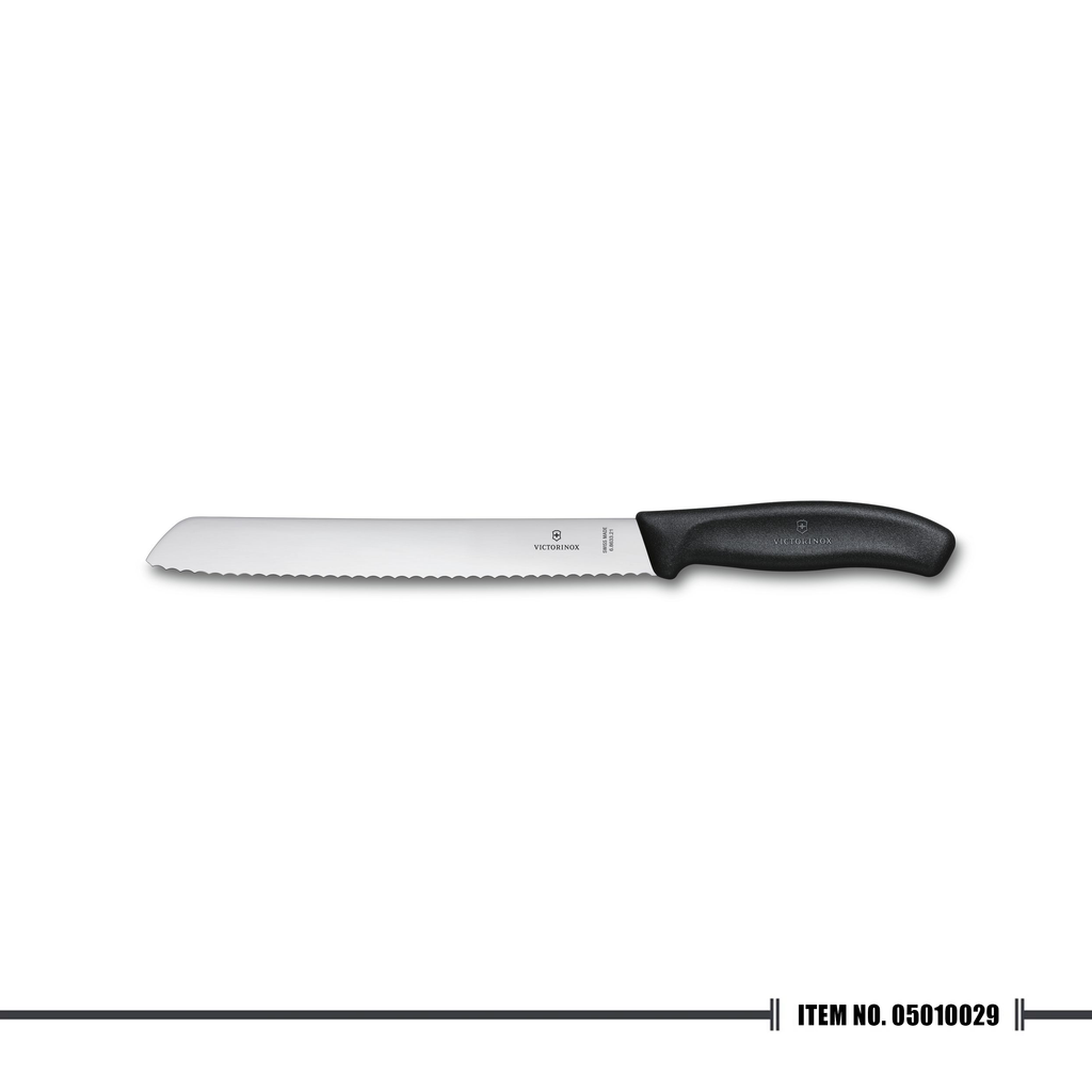[Victorinox Cutlery Upgrade] 6.8633.21B Bread Knife Wavy Edge Black 21cm
