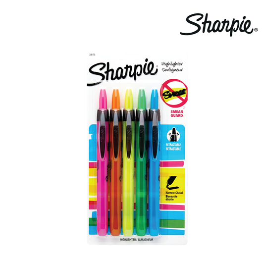 Sharpie Retractable Highlighter Asstd 5s - Cutting Edge Online Store