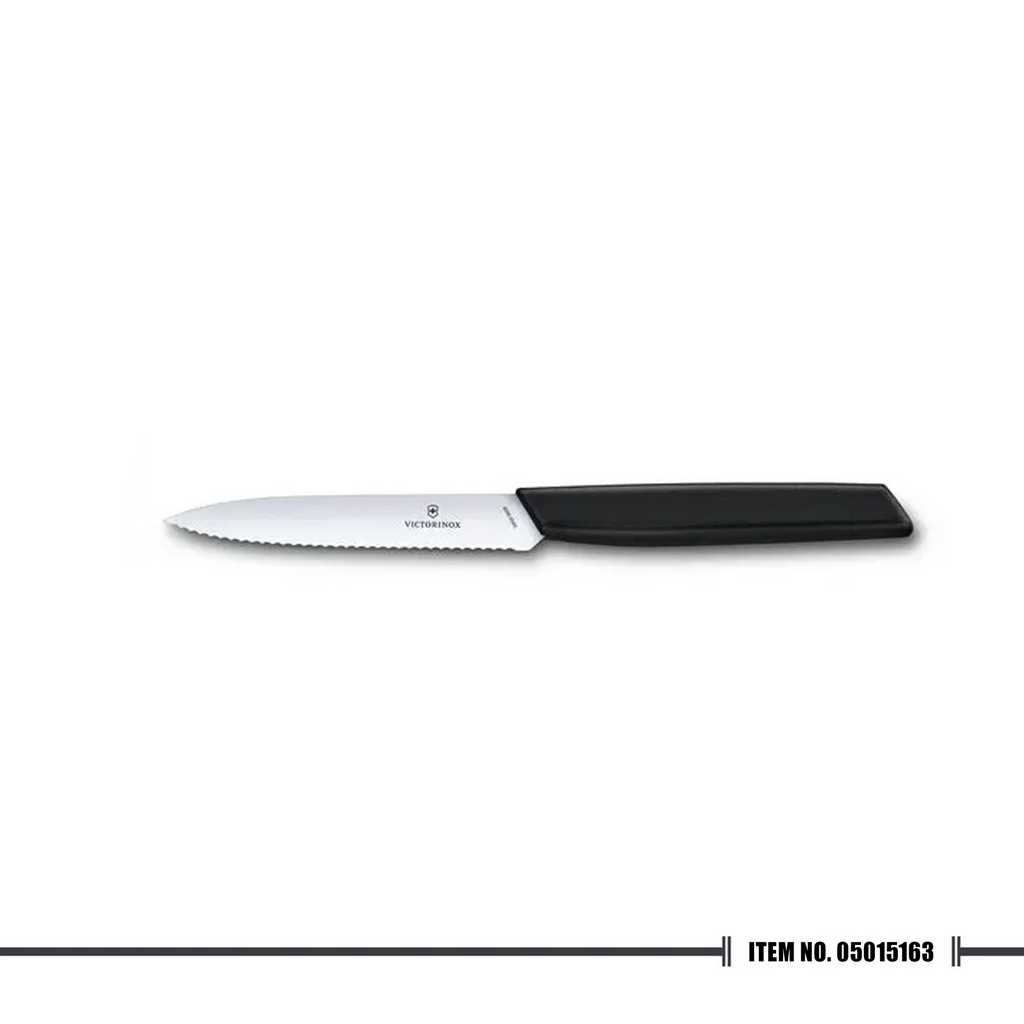 6.9003.10W Pairing Knife wavy edge 10cm Black